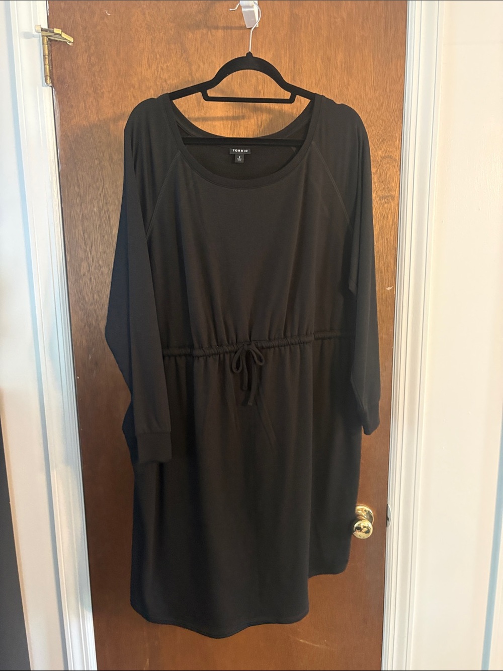 torrid Black Long Sleeve Drawstring Waist Dress